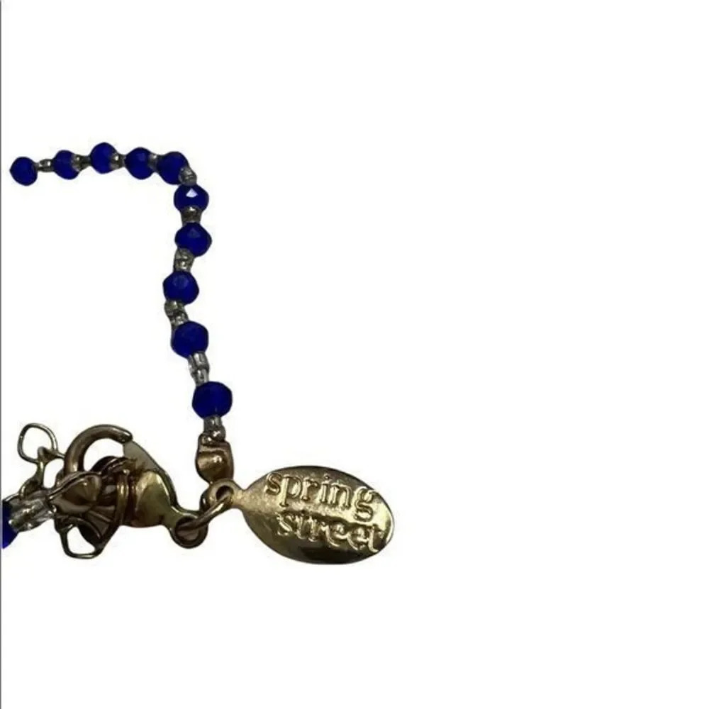 Spring Street Long Blue Beaded Necklace - Picture 7 of 14
